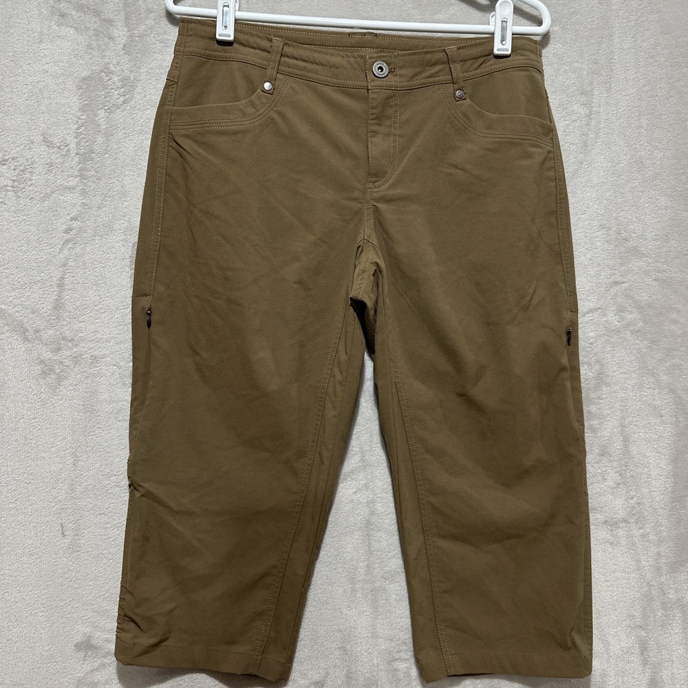 Kuhl Trekr Legendary Capri Pants Women's 8 Brown Lightweight Performance Pockets